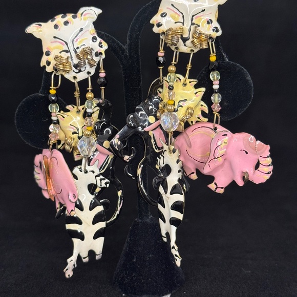 Jewelry - Lunch At The Ritz Vintage Jungle Animal Earrings Clip ons